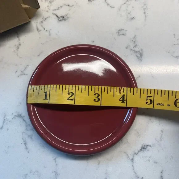 Longaberger Pottery Paprika Coaster / Crock Lid #30222 Made in USA/ Set Of Four - Picture 7 of 7